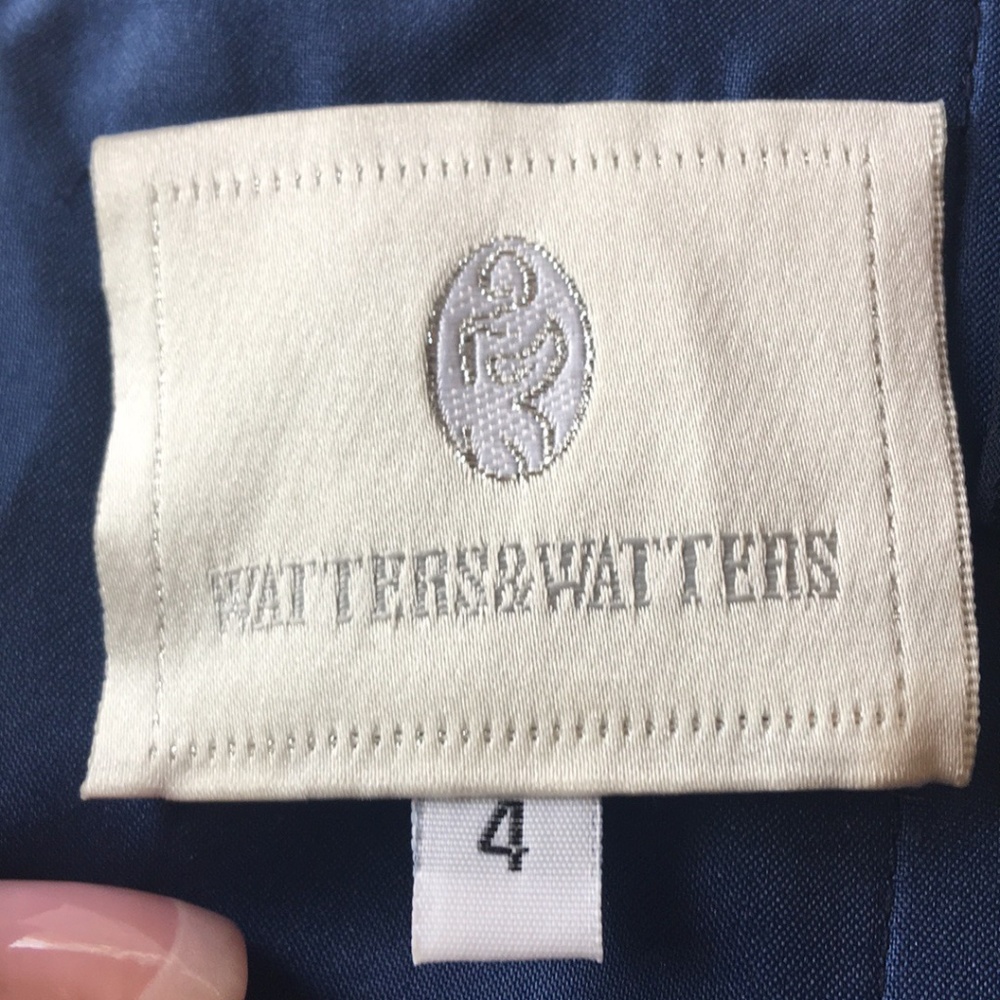 DONATED!! Navy Crinkle Chiffon dress w/sweetheart - Picture 7 of 8